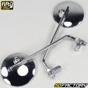 Rétrouniversal chrome round sights with support 8 mm motorcycle, scooter, moped Fifty