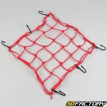 Bungee net 6 helmet hooks red