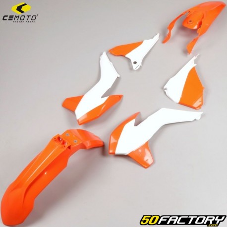 Fairing kit KTM EXC, EXC-F 125, 200, 250, 300... (2014 - 2016) CeMoto orange and white