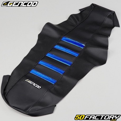 Housse de selle Derbi Senda, Gilera SMT, RCR, Aprilia SX, RX... (depuis 2018) Gencod bleue chromé