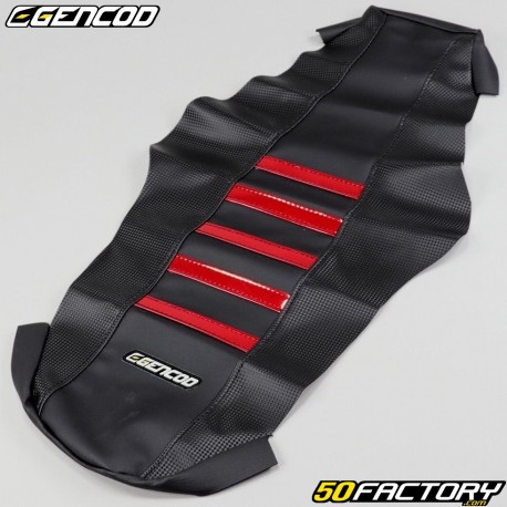 Housse de selle Derbi Senda, Gilera SMT, RCR, Aprilia SX, RX... (depuis 2018) Gencod rouge chromée