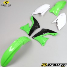 Kawasaki KXF 450 (2009 - 2011) Kit plastiche CeMoto verde, bianco e nero