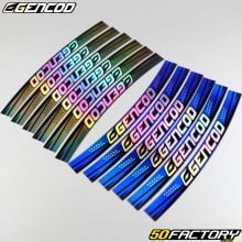 Rim stripes stickers Gencod holographic blues and grays