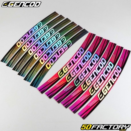 Rim stripes stickers Gencod holographic pinks and grays