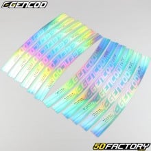 Rim stripes stickers Gencod holographic white and turquoise
