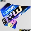 Kit decorativo Yamaha PW 50 Ahdes azul y rojo holográfico