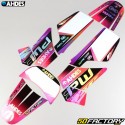 Kit grafiche adesivi Yamaha PW 50 Ahdes olografico rosa e bianco