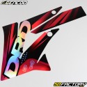 Dekor kit Derbi  DRD, Gilera SMT, RCR  (XNUMX - XNUMX) Gencod  holografisches Schwarz und Rot (DRD-Schriftzug)