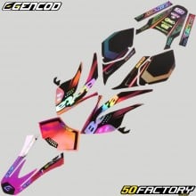 Kit grafiche adesivi Beta RR 50, motociclista, Track (2004 - 2010) Gencod olografico nero e rosa