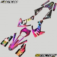 Decoration kit Rieju  MRT 50 (since 2022), MRT 125 (from 2021) Gencod black and pink holographic