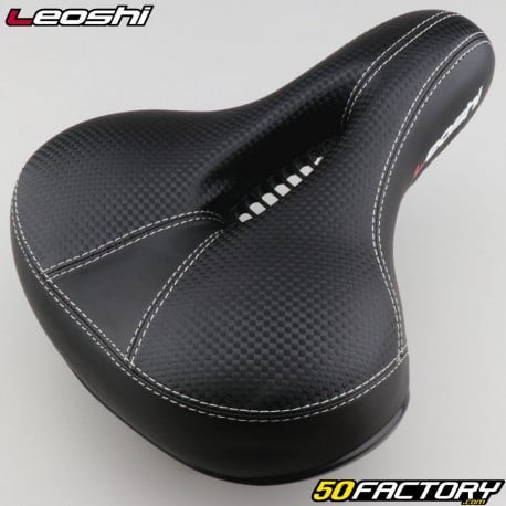 &quot;VTC/city&quot; bicycle saddle 250x210 mm Leoshi with black and white springs