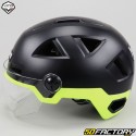 Casco ciclismo con luci e visiera Vito E-Light nero e giallo fluo opaco