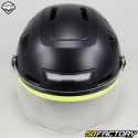 Cycling helmet with lights and visor Vito E-Light black and matt fluorescent yellow