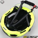 Capacete de ciclismo com luzes e viseira Vito E-Light preto e amarelo fosco fluorescente