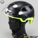 Cycling helmet with lights and visor Vito E-Light black and matt fluorescent yellow