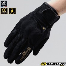 Guantes de mujer Furygan Jet Lady DXNUMXO homologada CE para moto negro y dorado