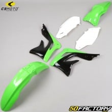 Kawasaki KXF 450 (2012) Kit de plasticos CeMoto verde y blanco