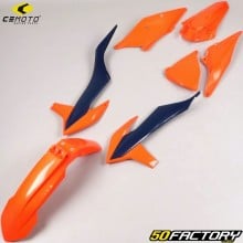 Kit carénages KTM SX, SX-F... 150, 250, 300... (2020 - 2022) CeMoto orange et bleu