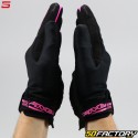 Women&#39;s street gloves Five Globe Evo CE approved black and neon pink