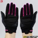 Gants street femme Five Globe Evo homologués CE noirs et roses fluo