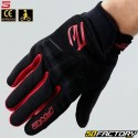 Gants street Five Globe Evo homologués CE moto noirs et rouges