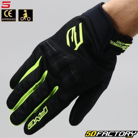 Guantes de calle Five  Globe Evo CE aprobado negro y amarillo fluo