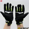 Gants street Five RS-C homologués CE noirs, blancs et jaunes fluo