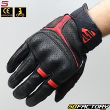 Gants street Five RS2 homologués CE noirs et rouges