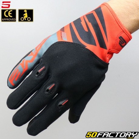 Gloves cross Five E-3 Evo CE approved motorcycle red