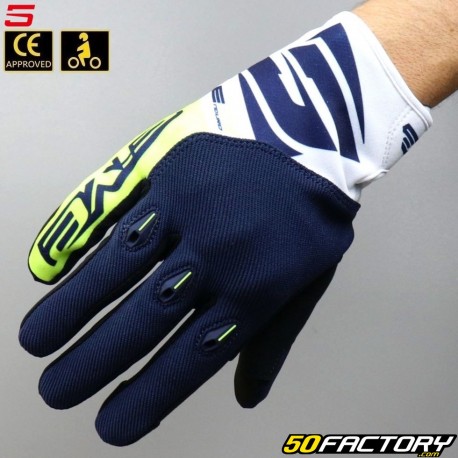 Gloves cross Five E-3 Evo CE approved blue motorcycle