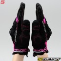 Luvas femininas Five Stunt Evo Airflow CE aprovado preto e rosa