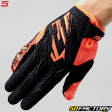 Guantes cross Five MXF3 negro y naranja neón