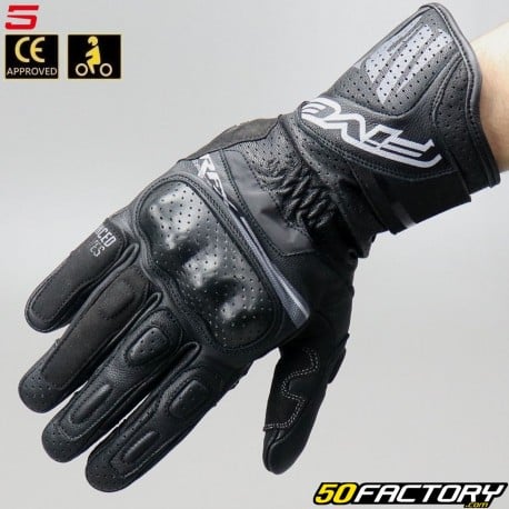 Gants Five RFX Sport homologués CE noirs