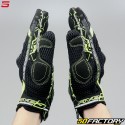 Gants street Five Stunt Evo Airflow homologués CE noirs et jaunes fluo