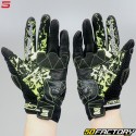 Gants street Five Stunt Evo Airflow homologués CE noirs et jaunes fluo