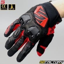 Guanti da strada Five SF3 Approvato CE nero e rosso