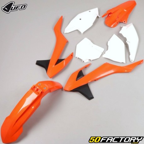 Kit plastiques KTM SX 125, 250, SX-F 350... (2016 - 2018) UFO orange et blanc