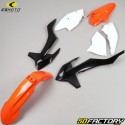 Kit carénages KTM SX 125, 250, SX-F 350... (2016 - 2018) CeMoto blanc, orange et noir