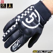 Guantes de calle Five Globo Racer Aprobado por CE en blanco y negro