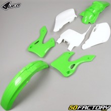 Kit de plásticos Kawasaki KX XNUMX, XNUMX (XNUMX - XNUMX) UFO  verde e branco