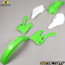 Kit plastiques Kawasaki KX 125, 250 (1999 - 2002) CeMoto vert et blanc