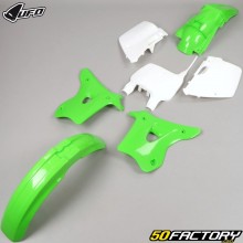 Kit de plásticos Kawasaki KX XNUMX, XNUMX (XNUMX - XNUMX) UFO  verde e branco