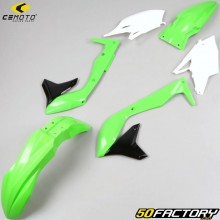 Kit plastiques Kawasaki KXF 450 (2016 - 2018) CeMoto vert et blanc