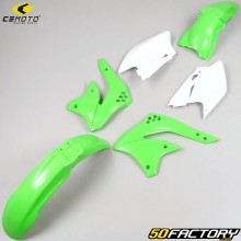 Kit de carenagens Kawasaki KXF 450 (2006 - 2008) CeMoto verde e branco