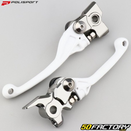 Plastic front brake and clutch levers Gas Gas MC 125 (since 2021), 250, 350 F (since 2022)... Polisport whites