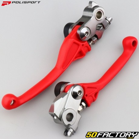 Honda CRF 450 R plastic front brake and clutch levers, RX (Since 2021) Polisport red
