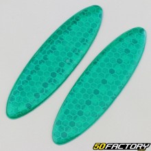 Tiras reflectantes ovaladas de 25x90 mm (x2) verdes