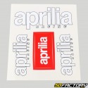 Aufkleber Aprilia Racing 14x12 cm weiß und rot (Bogen)