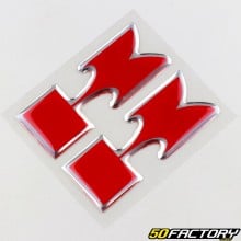Stickers Kawasaki « K » 3D 2.6x6.6 cm rouges (lot de 2)