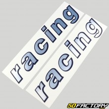 Aufkleber Racing 28x5.5 cm Chrom (Satz von 2)